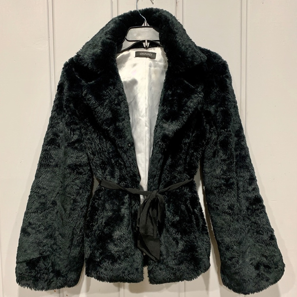 Ideology Black Fuzzy Warm Coat Size Small/ Medium